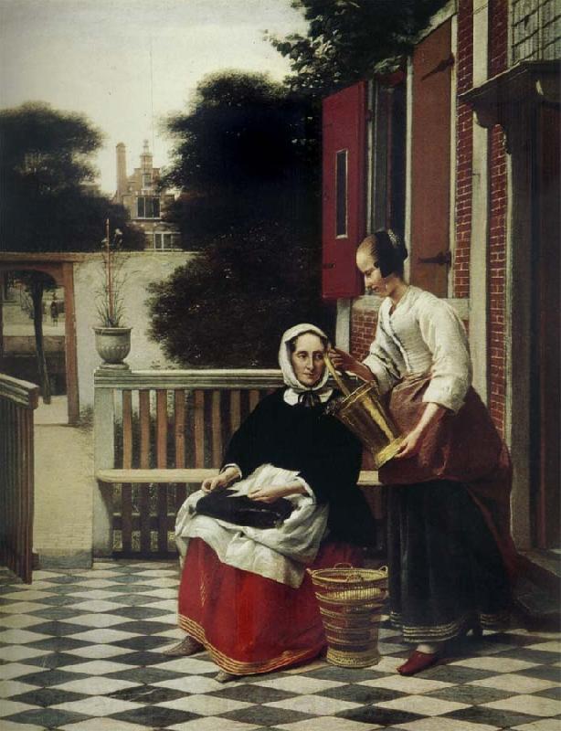 Pieter de Hooch Mirstress and Maid Norge oil painting art